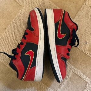 Nike Air Jordan 1 Low SE GS FQ7380-400 Navy Red Gold Women 8 EU 39